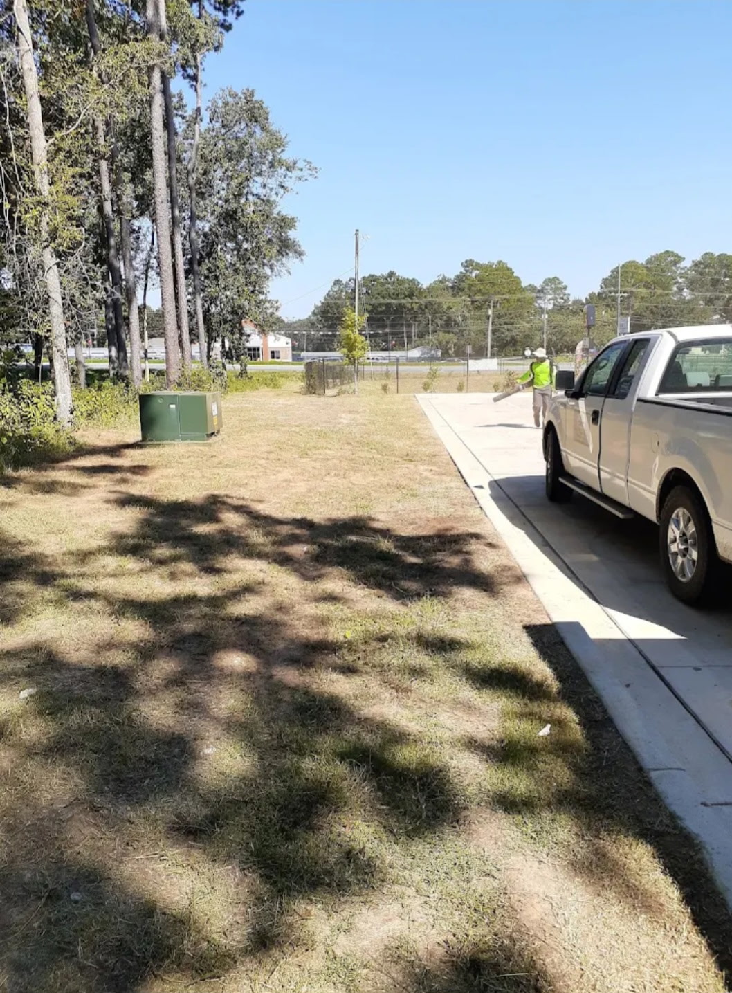 Commercial lot cleanup and blowing off sidewalks